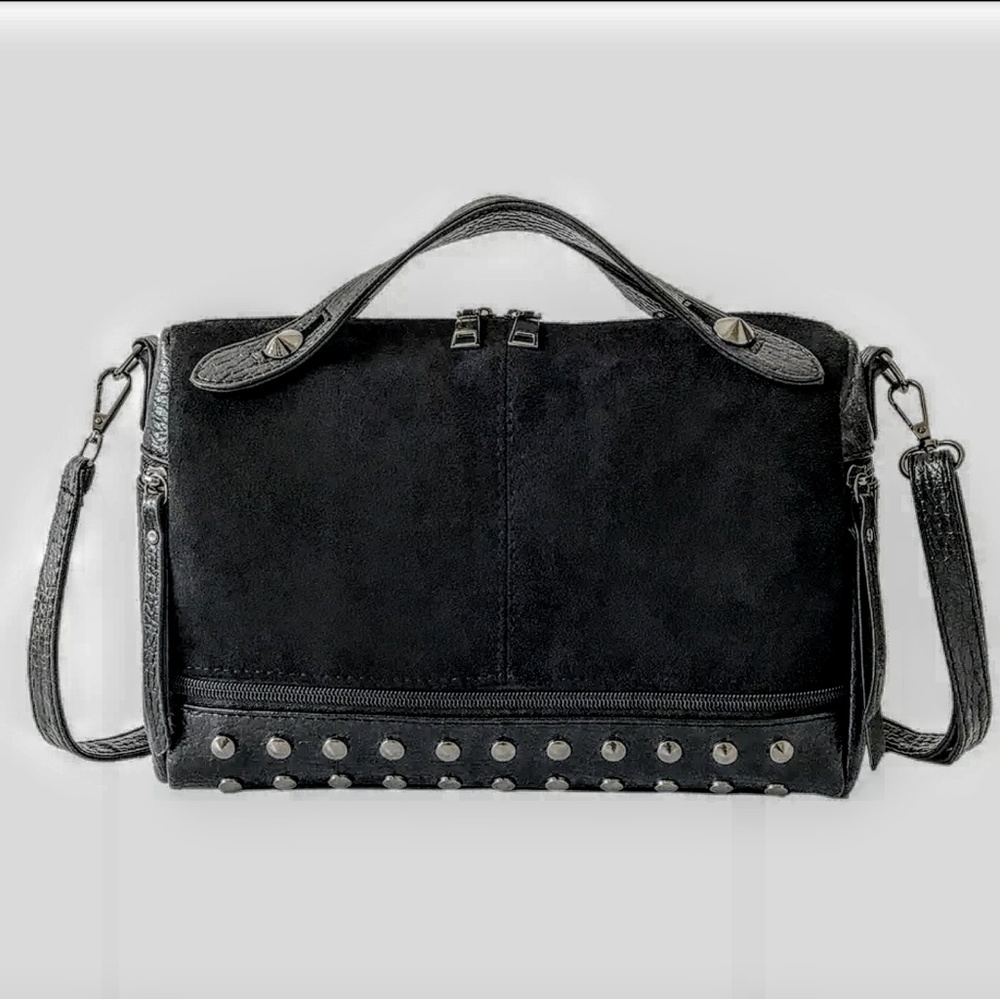 Faux leather black bag for women